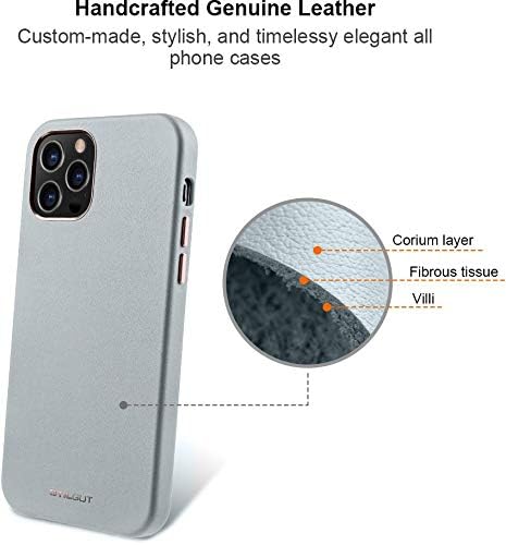 STILGUT Cover kompatibel mit iPhone 12 Pro Max Case aus Leder, Lederhülle, Hülle aus Leder, Ledercas
