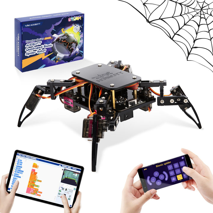 STEM Toys Programmable Bionic Spider Robot Kit, Science Kit for Kids Age 8-12, Teens DIY Robotics Bu
