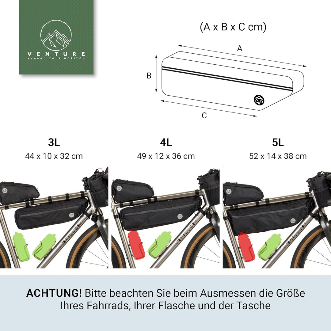 AGU Tube Venture Fahrrad Rahmentasche, Rahmentasche Fahrrad Wasserabweisend, Reflektierend Polyester