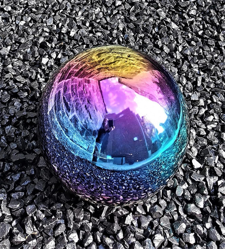 Dekokugel aus Edelstahl 50 cm Edelstahl Rainbow poliert Dekorationskugel Edelstahlkugel