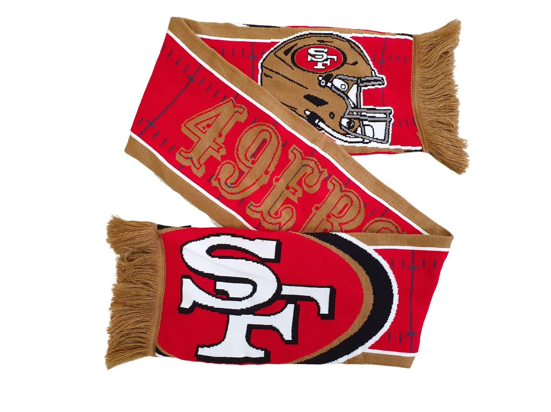 Great Branding NFL Jaquard Schal American Football Teamlogo Helm Fanschal Fransen Scarf-49ers-red