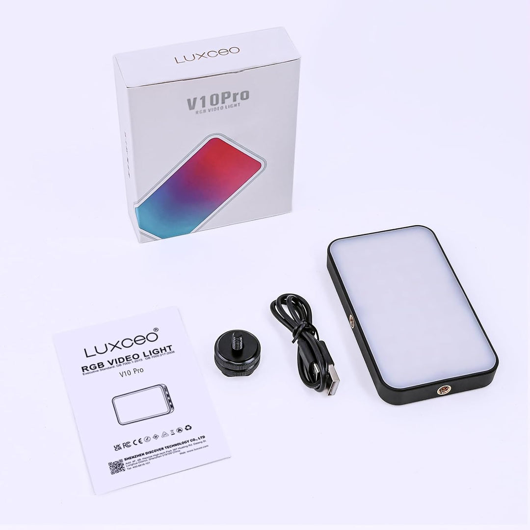 RGB LED Videoleuchte 8W LUXCEO,140 Lampenperlen LED Kamera Licht,USB Wiederaufladbares LED Panel für