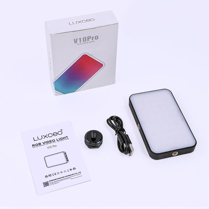 RGB LED Videoleuchte 8W LUXCEO,140 Lampenperlen LED Kamera Licht,USB Wiederaufladbares LED Panel für