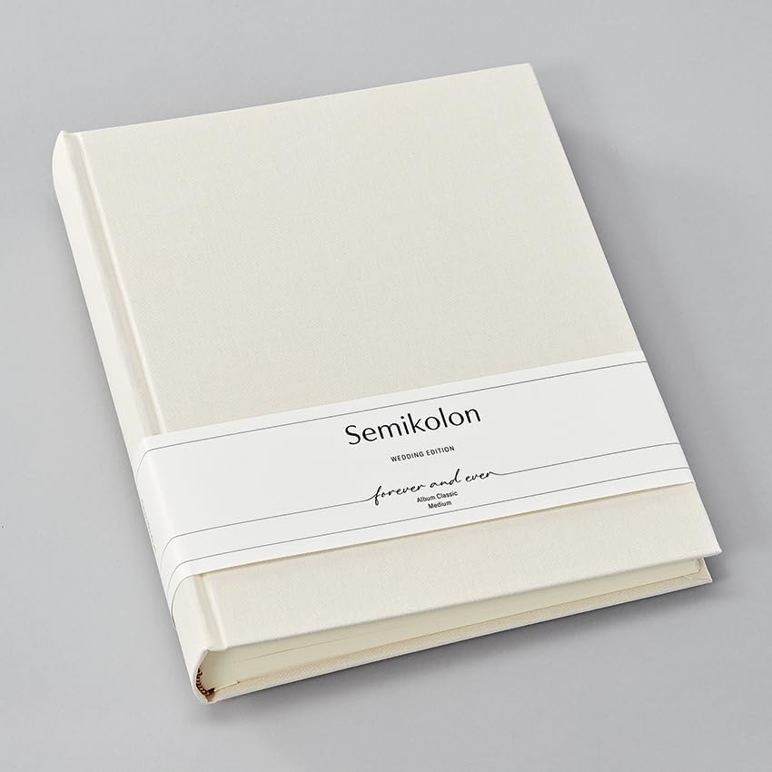 Semikolon 367182 Foto-Album Classic Medium Wedding Edition - 21,6x25,5 cm, 80 Seiten cremeweiss, 160
