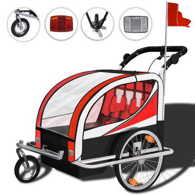 SAMAX Fahrradanhänger Jogger 2in1 360° drehbar Kinderanhänger Kinderfahrradanhänger Transportwagen v