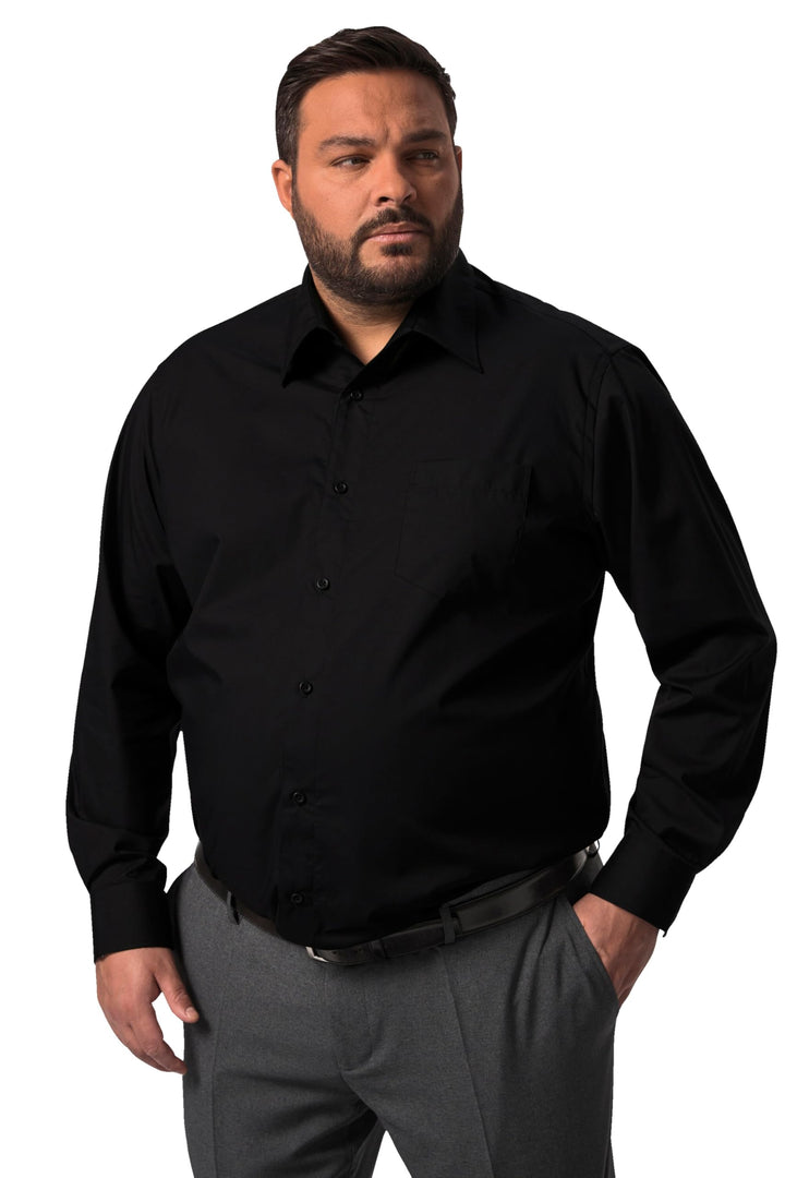Men Plus Herren Hemd 5XL Schwarz, 5XL Schwarz