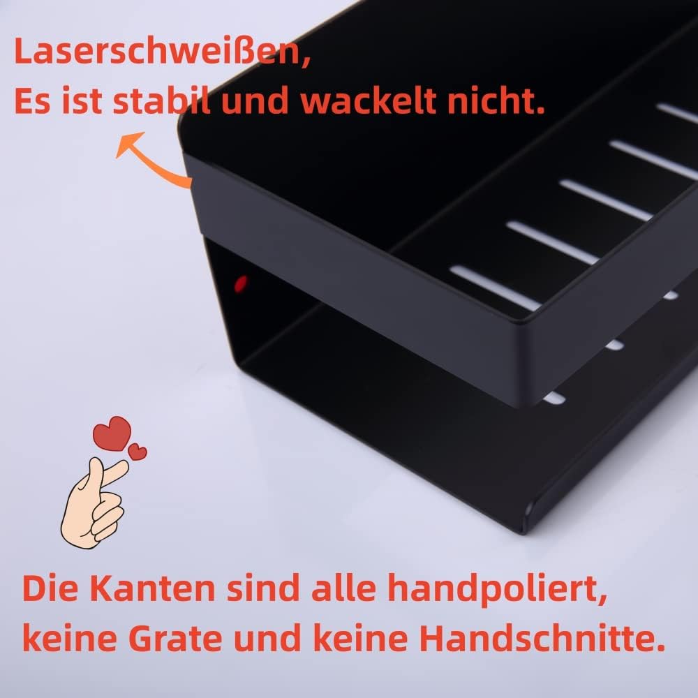 KigKog® Duschablage ohne Bohren Matt Schwarz, Duschregal Wandmontage Edelstahl Rostfreier Duschkorb