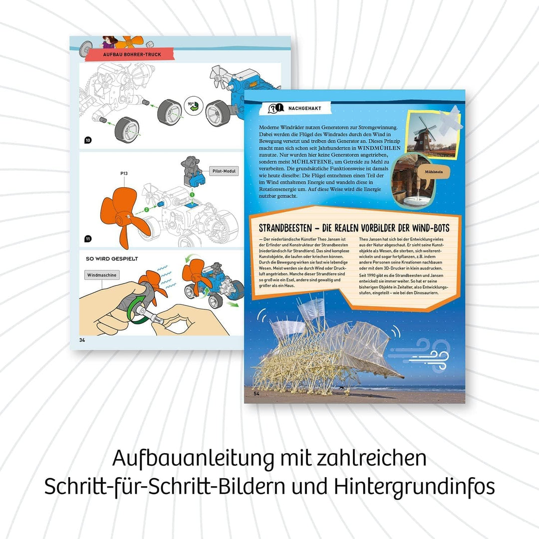 KOSMOS 621056 Wind Bots, Experimentieren mit erneuerbaren Energien für Kinder ab 8 Jahren, Bausatz f