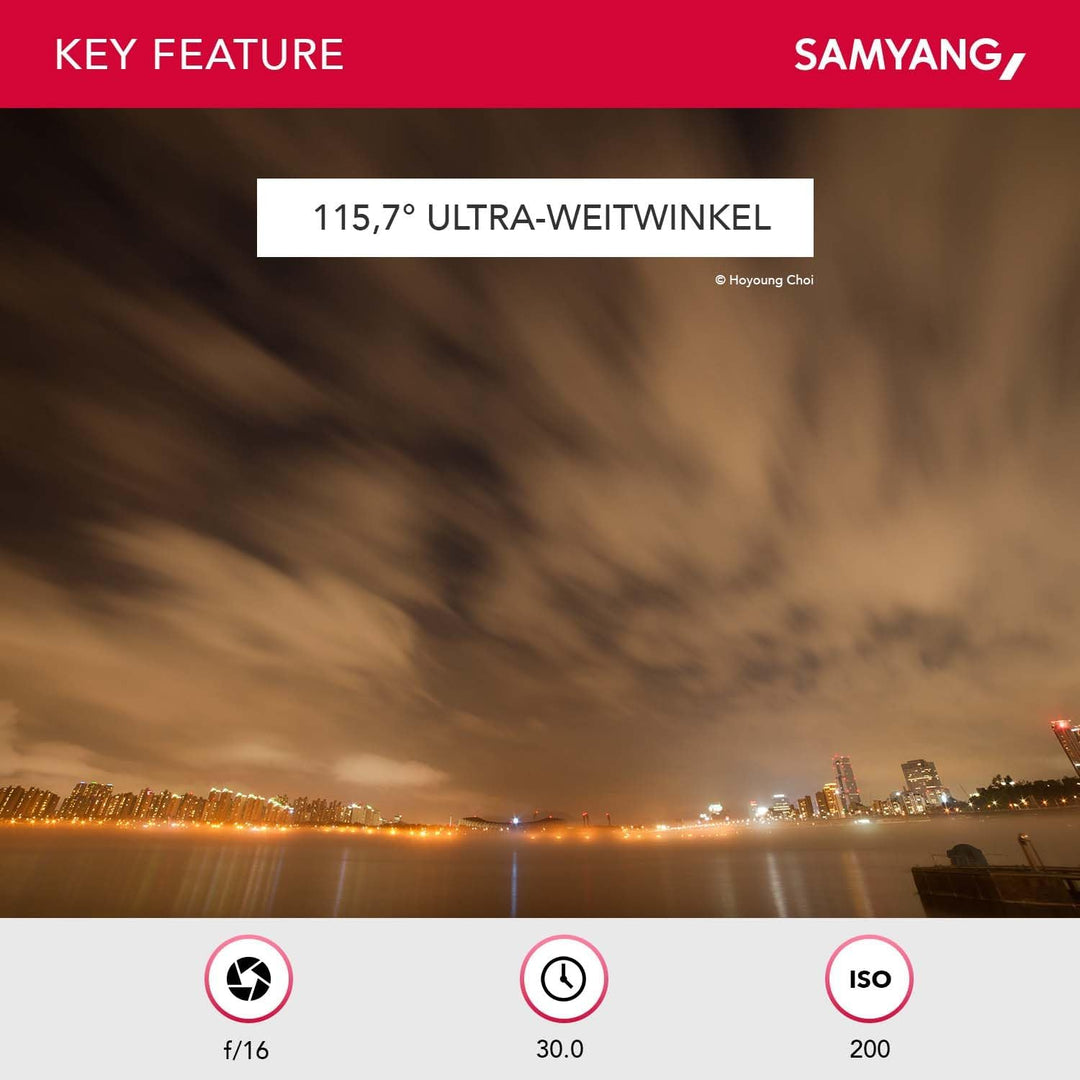 Samyang MF 14mm F2,8 Sony E - Weitwinkelobjektiv für Vollformat und APS-C Sensor - Landschaftsfotogr