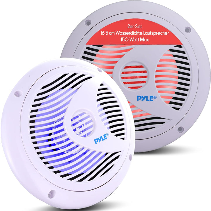 Pyle Hydra 16,5 cm Wasserdicht Marine Grade Lautsprecher, Built Mehrfarbig LED-Lichter, 150 Watt, Pa