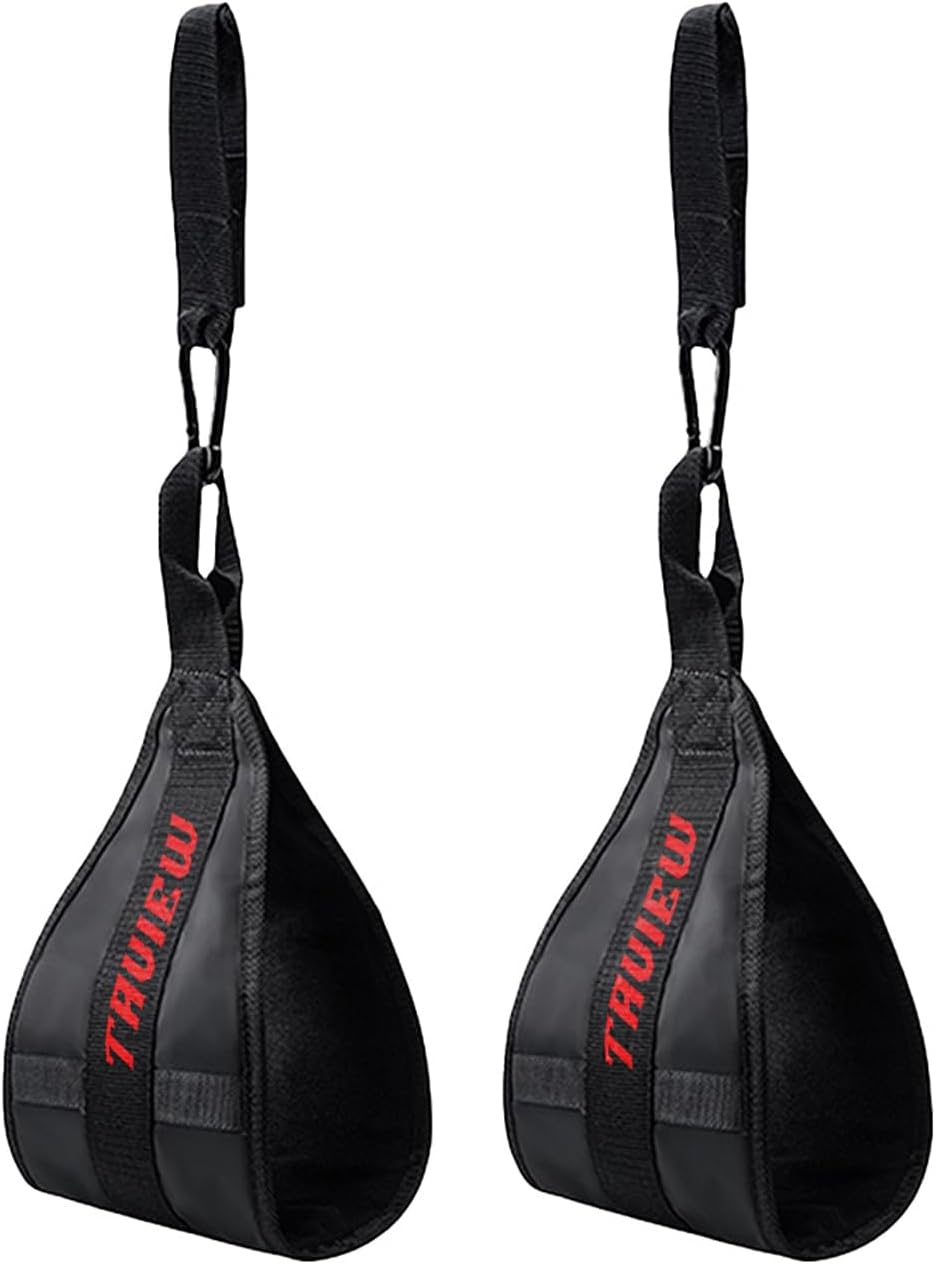 Bauchschlingen, tragbar, für Klimmzugstange, hängende Beinerhöhung, Fitness (schwarz, 1 Paar)