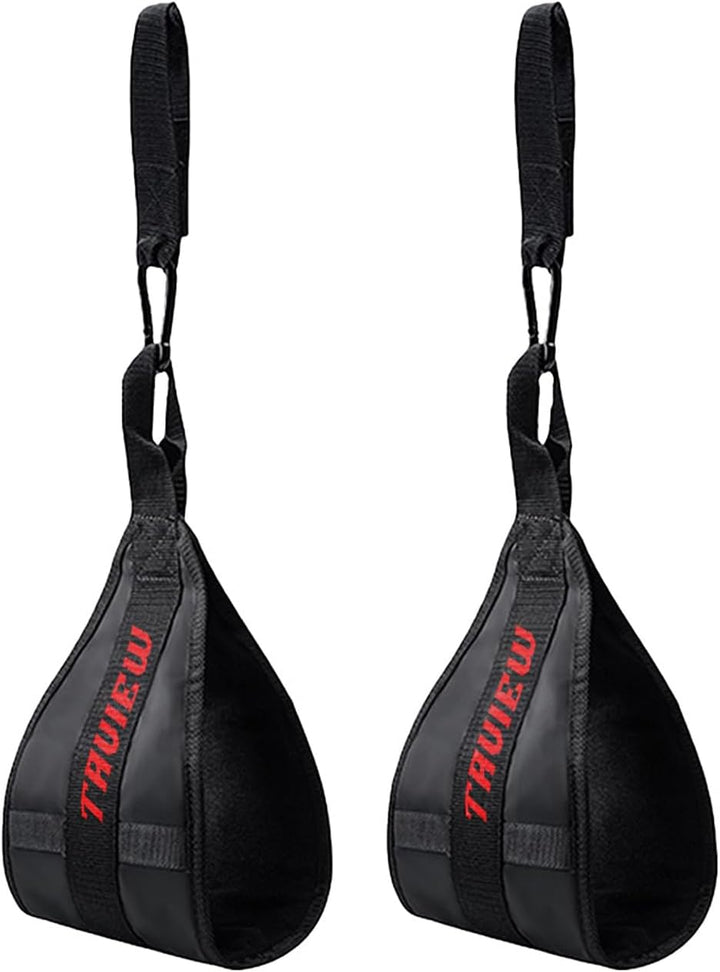 Bauchschlingen, tragbar, für Klimmzugstange, hängende Beinerhöhung, Fitness (schwarz, 1 Paar)