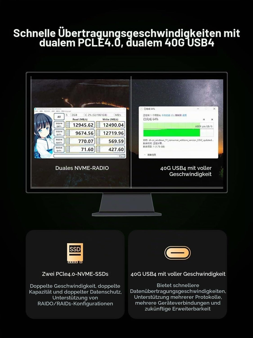 MINIS FORUM UM790 Pro Mini PC, AMD Ryzen 9 7940HS Prozessor (8C/16T, bis zu 5,2 GHz), AMD Radeon 780
