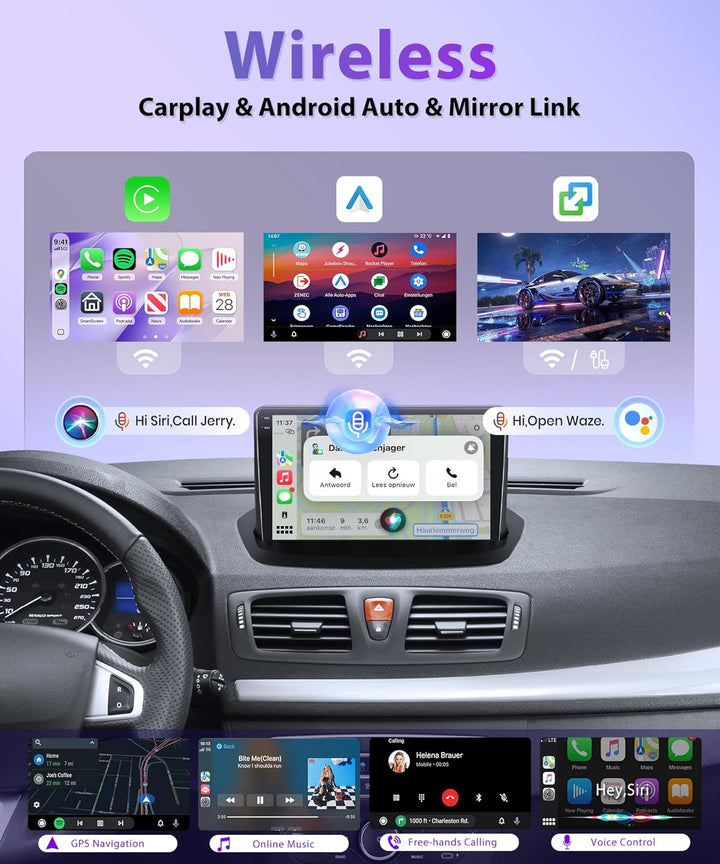 Rimoody 4G+64G Android 15 Autoradio für Renault Megane 3 III 2009-2014 Wireless Carplay Android Auto
