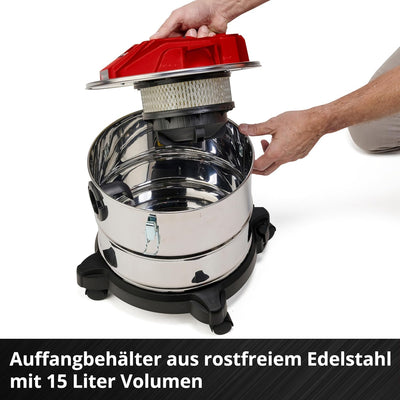 Einhell Akku-Aschesauger TE-AV 18/15 Li C-Solo Power X-Change (Li-Ion, 18V, 100 mbar Saugleistung, 1