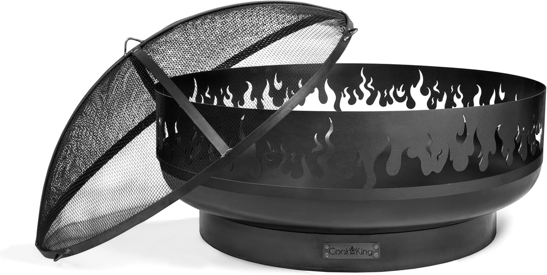 Cook King Feuerschale „FIRE“ 80 cm Feuerstelle Grill BBQ Feuerkorb Stahl Feuerwanne Gartengrill Gril