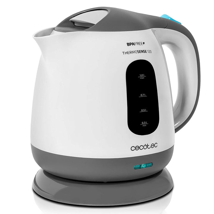 Cecotec Wasserkocher ThermoSense 120 .1 Liter Kapazität, Verwendung ohne Kabel mit 360-Grad-Basis, A