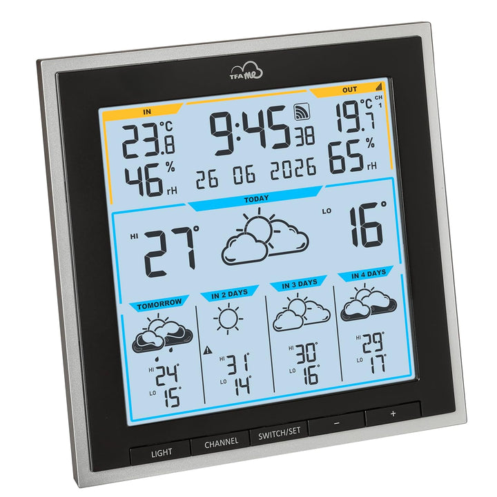 TFA 35.8105 WLAN Funkwetterstation TFA.me ID-08 Wetterprognose wetter.com 5 Tage mit Wettersymbolen,