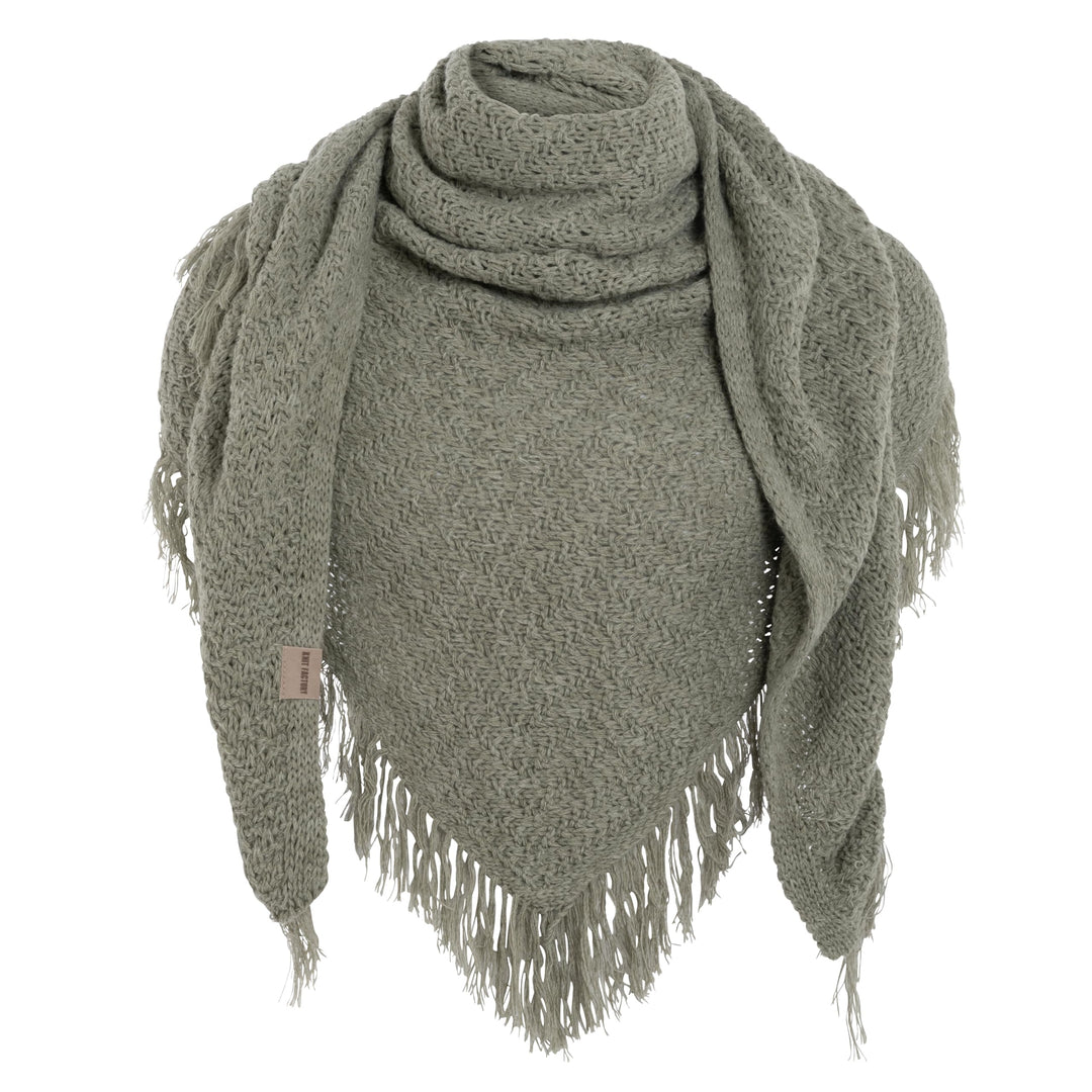 KNIT FACTORY - Dreiecksschal Amber - Damen Strickschal mit Wolle - Umschlagtuch für den Herbst und W