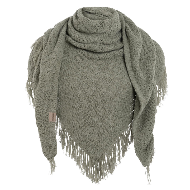 KNIT FACTORY - Dreiecksschal Amber - Damen Strickschal mit Wolle - Umschlagtuch für den Herbst und W