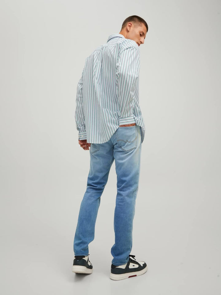 JACK &amp; JONES Male Slim Fit Jeans JJIGLENN JJICON GE 625 I.K Slim Fit Jeans 28W / 30L Blue Denim, 28W