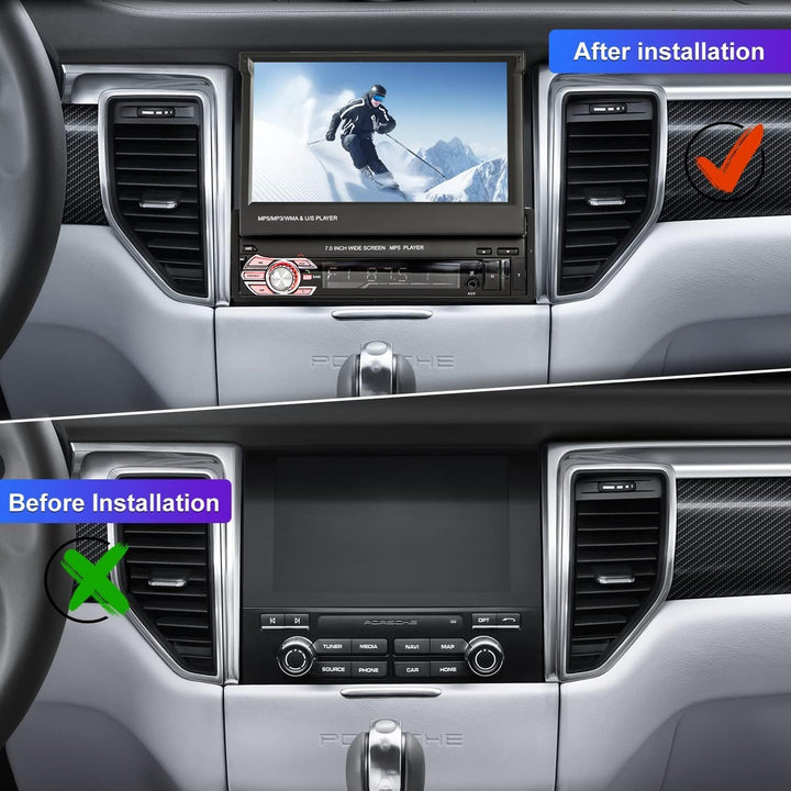 CAMECHO Autoradio Bluetooth 1 Din 7 Zoll Motorisierte Ausfahrbarem Display, Autoradio mit Bildschirm