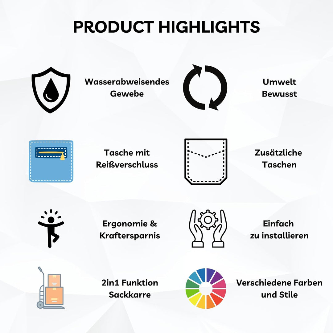 43.5Liter Aluminium Trolley Einkaufstrolley Klappbar, Shopping Trolley, Wasserabweisender Einkaufswa