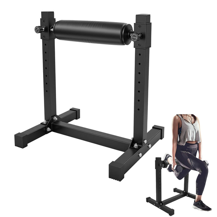 Bulgarischer Split Squat Stand, Single Leg Squat Roller Stand mit 9 Verstellbaren Rollenhöhen Lower