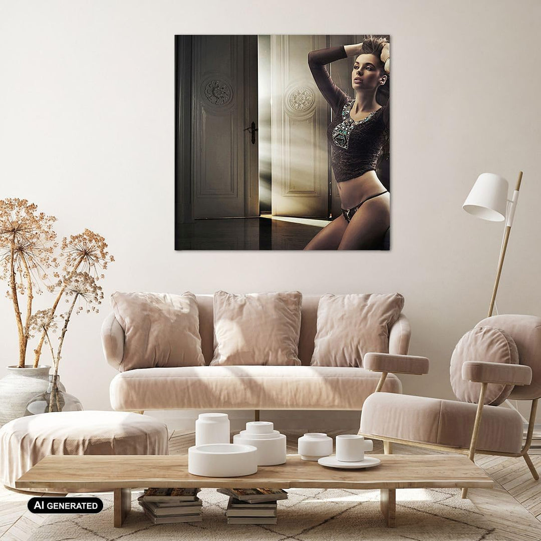Bilder auf Leinwand 70x70cm Leinwandbild Schönheit Club Kosmetik Disco Gross Wanddeko Bild Schlafzim