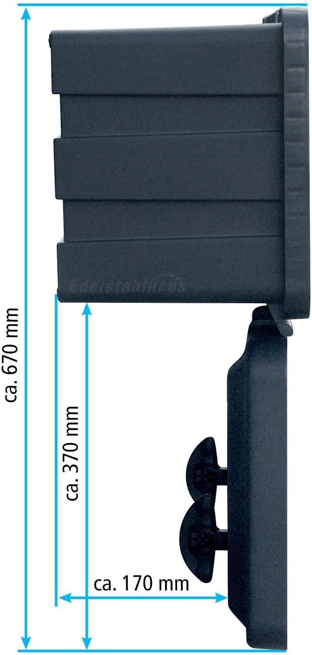 ARZER LKW Staukasten aus Kunststoff 750x350x300mm, 40 Liter, Edelstahlhaus Werkzeugkasten, Staubox,
