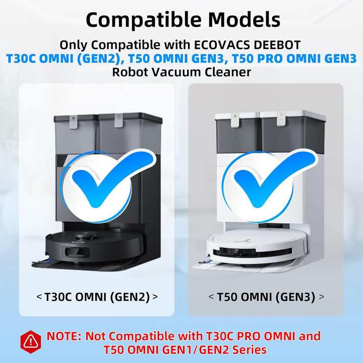 Zubehör Ersatz Kompatibel für ECOVACS DEEBOT T30C OMNI, T30C Omni Gen2 Saugroboter, 1 Hauptbürste, 4