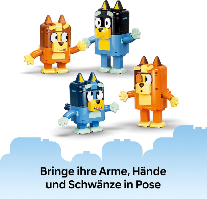 LEGO Blueys Familie Steinen - Lernspielzeug inkl. 4 Figuren mit verschiedenen Gesichtsausdrücken &amp; Z