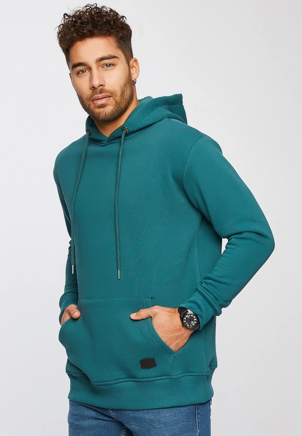 Leif Nelson Herren Hoodie Pullover mit Kapuze Oversize Kapuzenpullover für Männer Pulli Longsleeve S