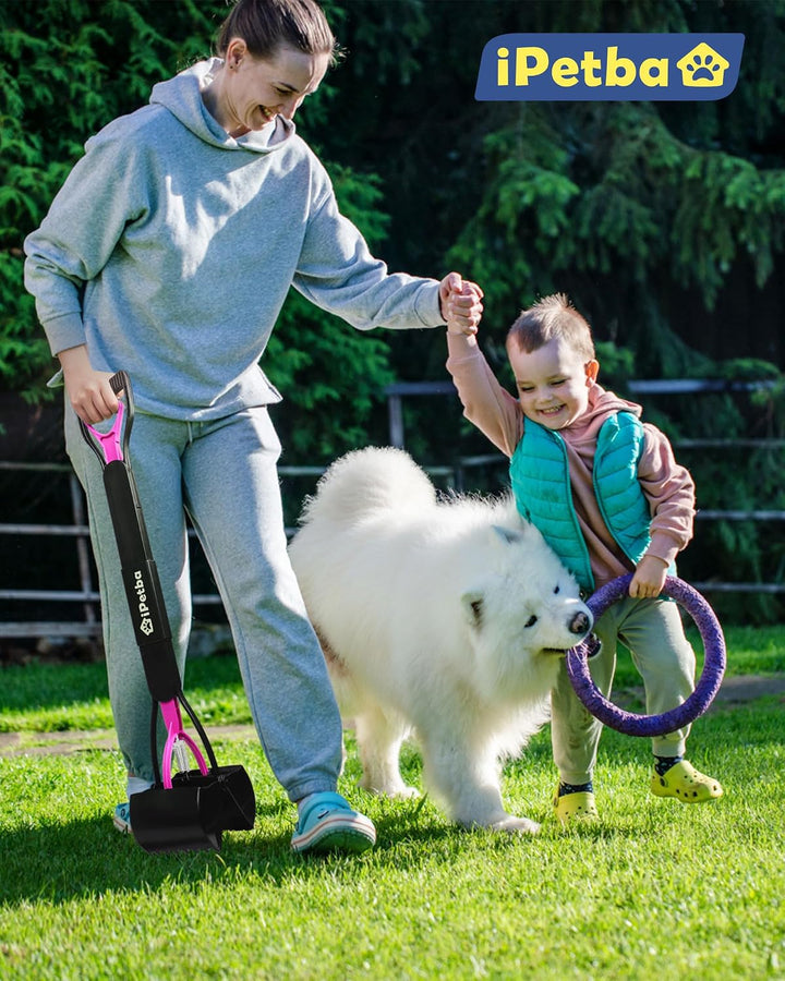 IPETBA 80 cm Grosser Hundekotschaufeln Langer Griff Hundekotsammler Kein Bücken Nötig für Hunde und