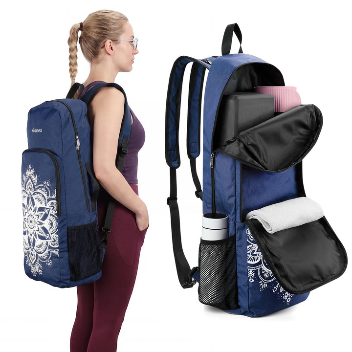 Gonex Yogatasche, Yoga-Rucksack mit Wasserdichter Tasche und Metallreissverschluss, Passend für Matt