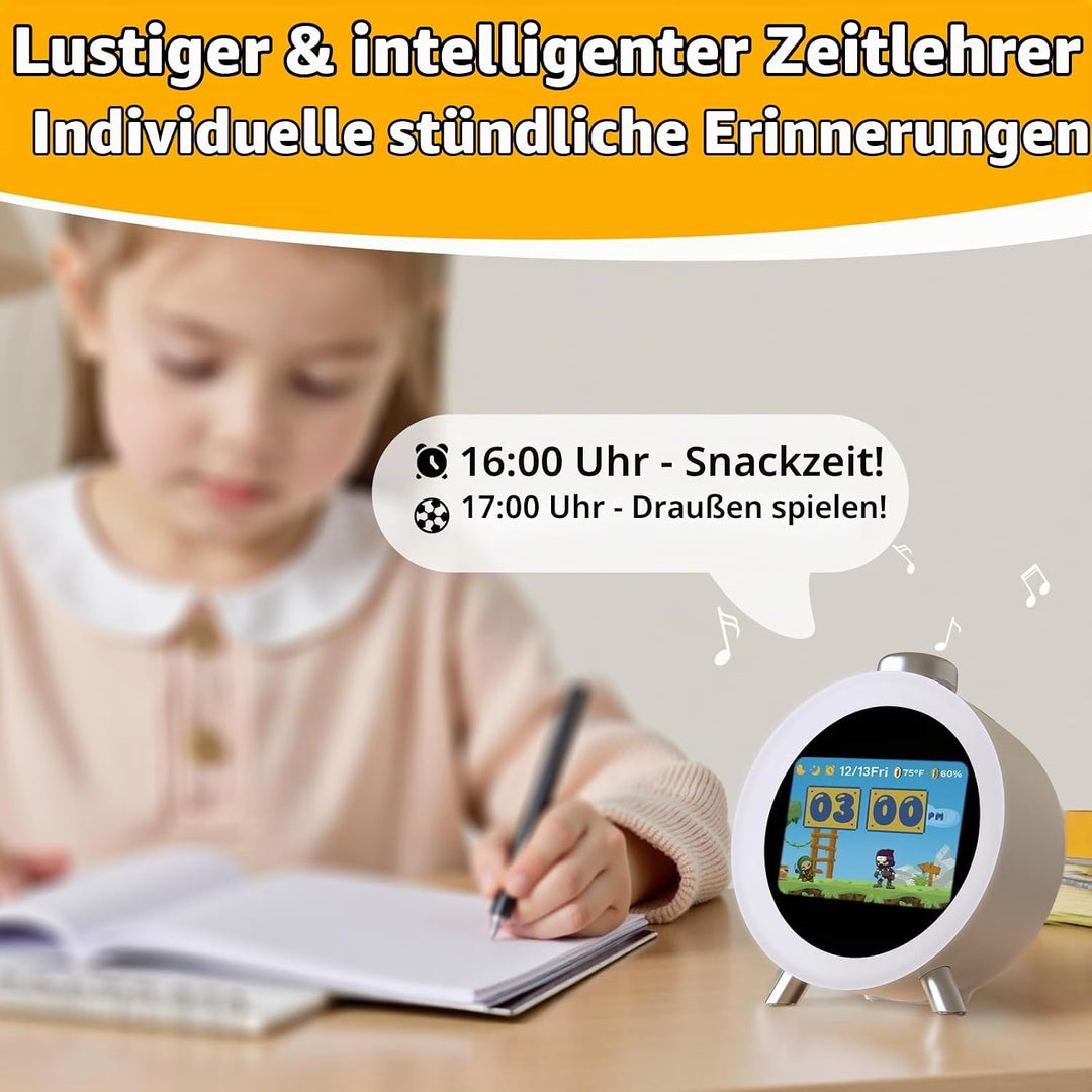 Dekala Kinderwecker mit IPS-Display, Interaktiven Themen &amp; Animationen, Temperatur- &amp; Feuchtigkeitss