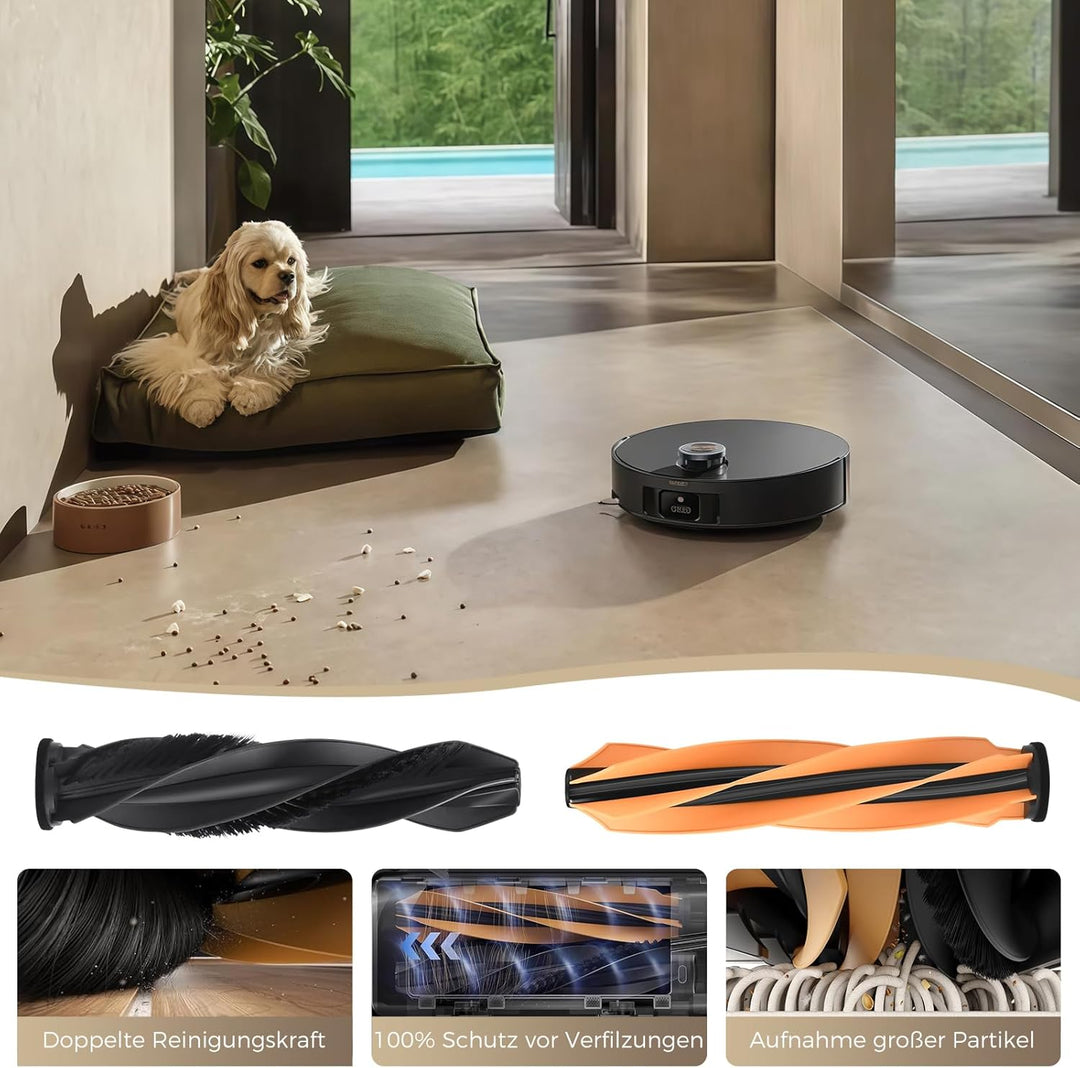 22 Stück Zubehör für Dreame Aqua10 Ultra Track Complete Saugroboter, 2 Hauptbürste, 6 Staubbeutel, 2