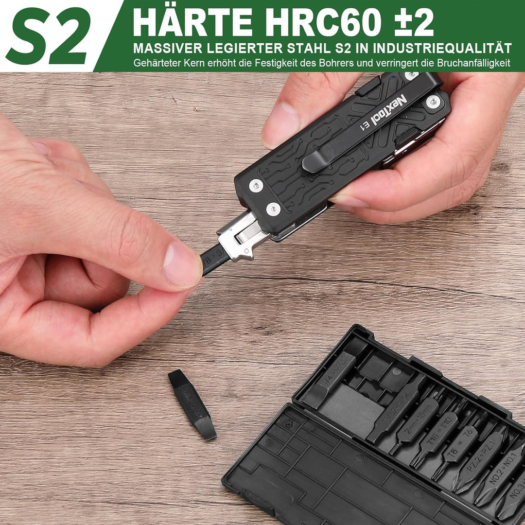 NexTool Bit-Set, 10 doppelendige Schraubendreher-Bits für Multi-Tools,Pocket Tool E1 und Flaggschiff