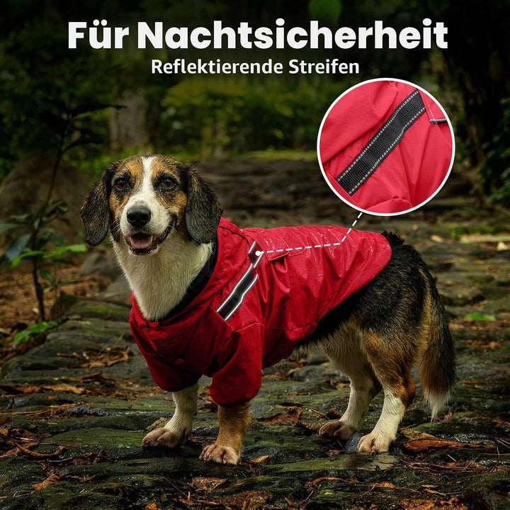 JoyDaog Regenmantel für extra kleine Hunde mit Kapuze, wasserdichte Outdoor-Regenjacke für Hunde, We
