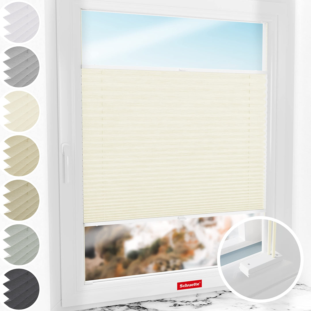 Schuette® Plissee mit Bohren zum Anschrauben ● Dolomite Kollektion: Vanilla Sky (Beige) ● 120x100cm