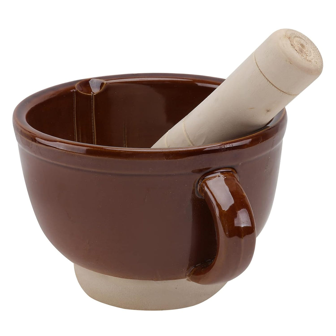 YARNOW Multifunktions-Kräuter-Molcajete-Gadgets Stössel Pfeffer Porzellan Keramik Lebensmittel Mörse