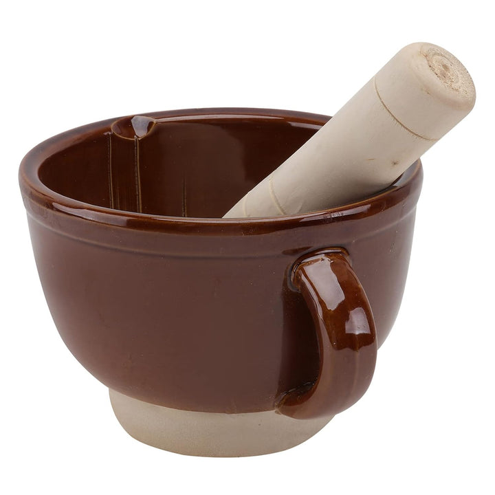 YARNOW Multifunktions-Kräuter-Molcajete-Gadgets Stössel Pfeffer Porzellan Keramik Lebensmittel Mörse