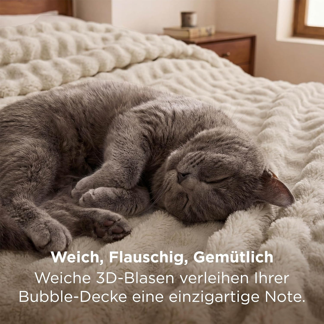 BEDSURE Kuscheldecke Flauschig Bubble Decke - Geschenke für Frauen Sofadecke, Wolldecke & Fleecedeck