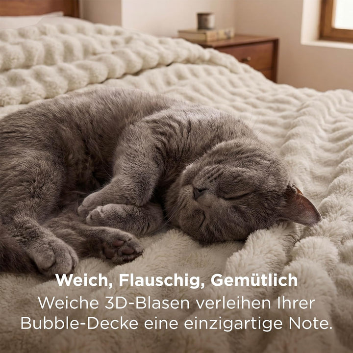 BEDSURE Kuscheldecke Flauschig Bubble Decke - Geschenke für Frauen Sofadecke, Wolldecke & Fleecedeck