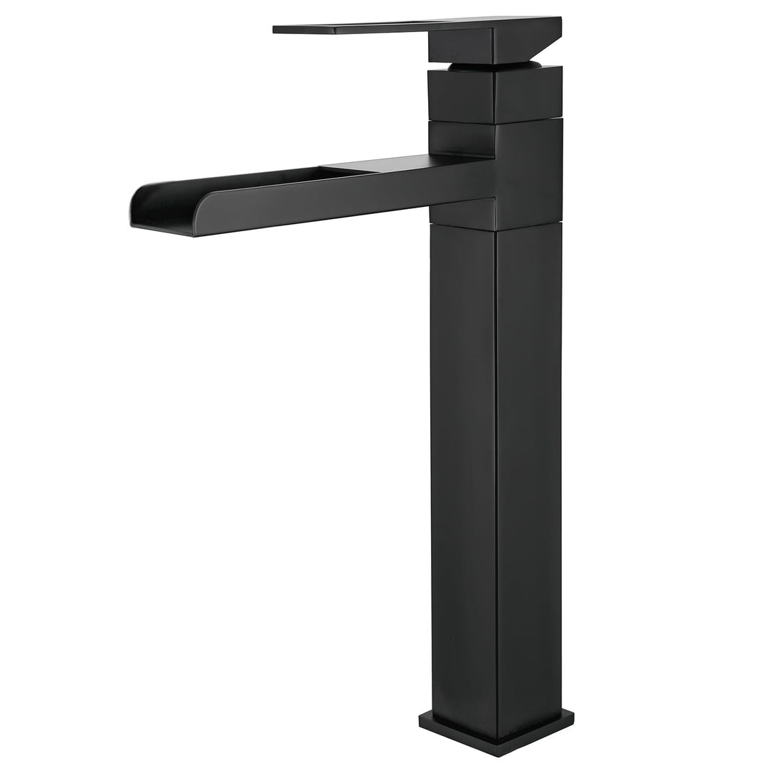 SHANFO Waschtischarmatur Hoch, Wasserhahn Bad Wasserfall, 360° Schwenkbar Mischbatterie Waschtisch,