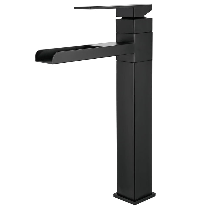 SHANFO Waschtischarmatur Hoch, Wasserhahn Bad Wasserfall, 360° Schwenkbar Mischbatterie Waschtisch,