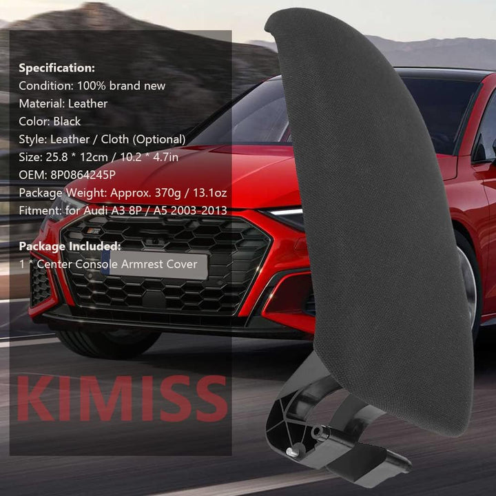 KIMISS Auto Armlehnen Armlehnenbezug, Leder Auto Armlehnenabdeckung Mittelkonsolen Organizer Ablage
