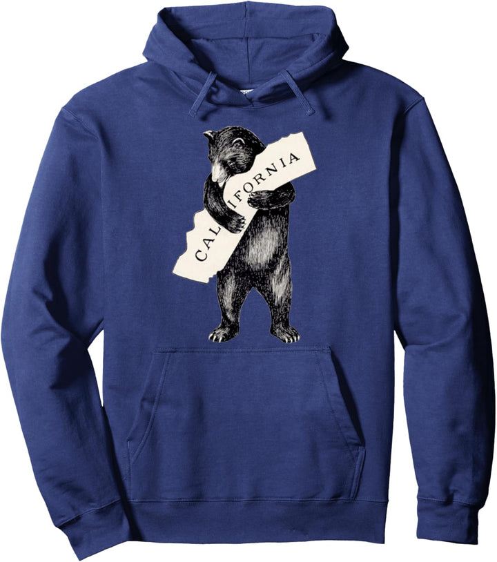 Bear Hug Grizzly Bear Love California Retro Cali Bear Pullover Hoodie