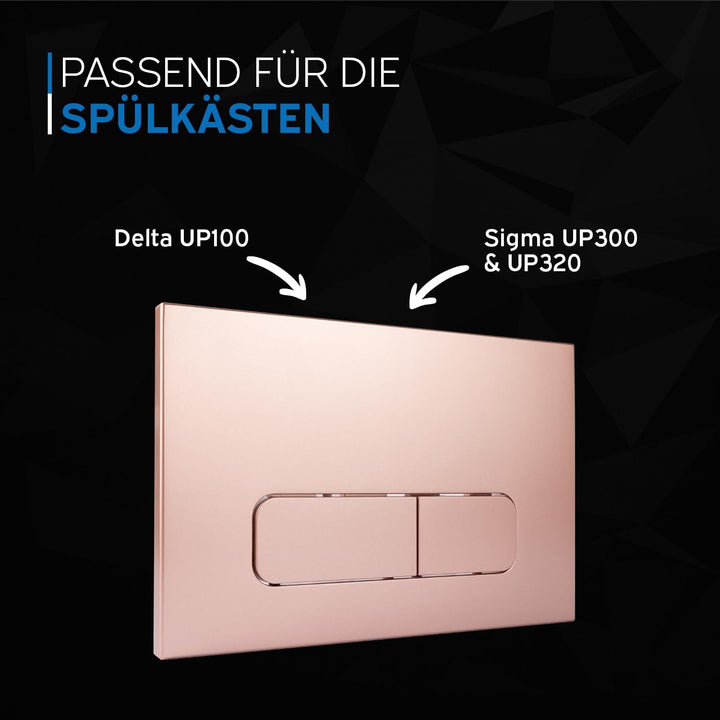 kör4u Betätigungsplatte für Geberit Spülkasten Sigma UP300, UP320 und Delta UP100, abgerundete Taste