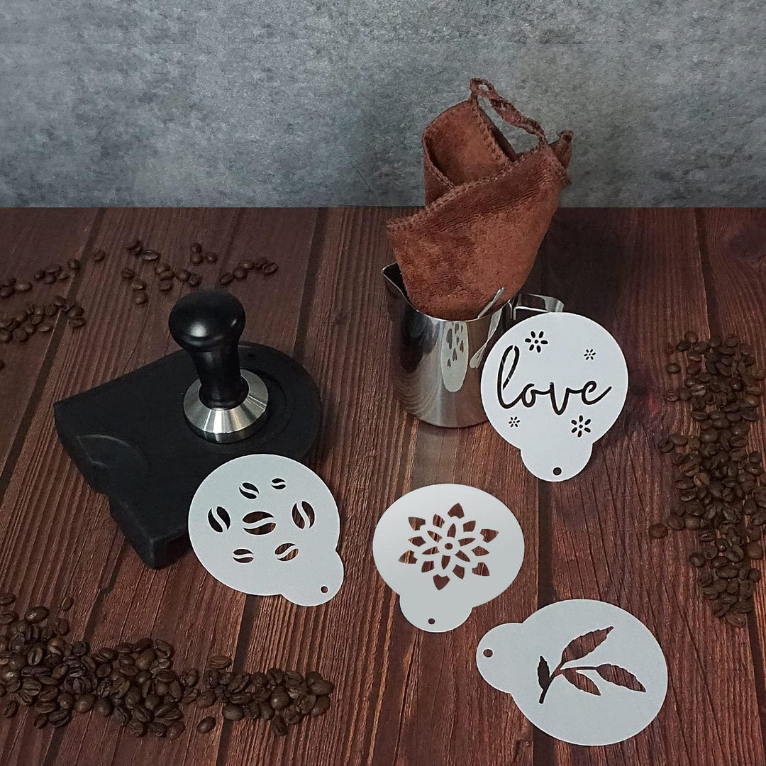 Yolococa 51mm Kaffee Tamper Set 304 Edelstahl Base Kaffeepresse Espresso Tamper mit Tampermatte, Mil